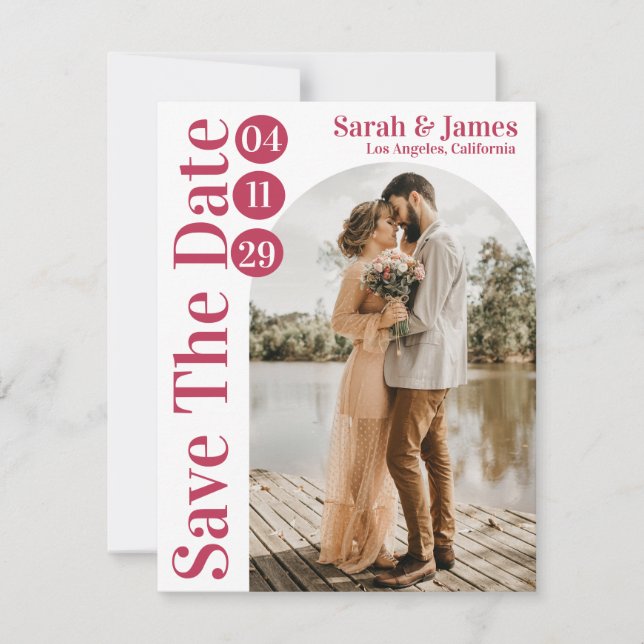 Modern Elegant Typografi Foto Spara datum Inv. Inbjudningar (Framsida)