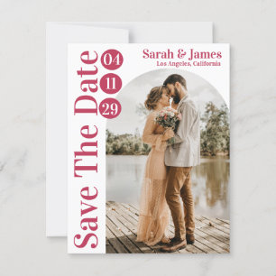 Modern Elegant Typografi Foto Spara datum Inv. Inbjudningar