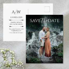 Modern Elegant Typografi Foto Spara Datum Vykort