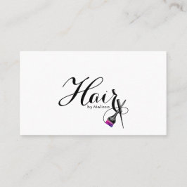Modern Elegant Typografi Hair by Namn White Visitkort