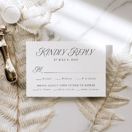 Modern Elegant Typografi Måltid Val Bröllop OSA Kort