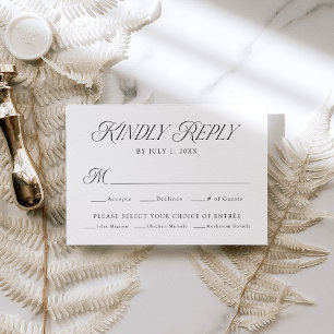 Modern Elegant Typografi Måltid Val Bröllop OSA Kort
