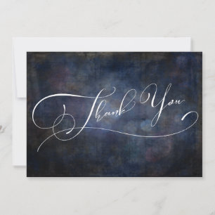 Modern Elegant Typografi Navy Grunge Bokeh Tack Kort