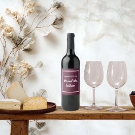 Modern Elegant Typografi på Lila Ro Guld vin Vinflaska Etikett