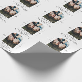 Modern elegant-typografi svart + vit julklump presentpapper