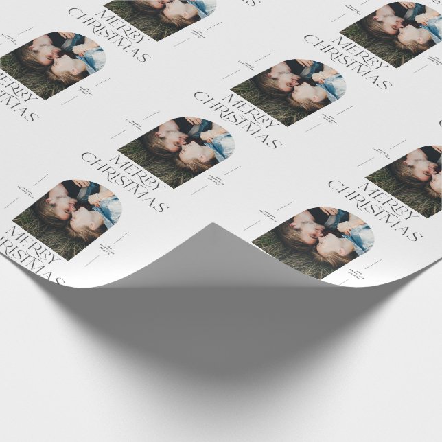 Modern elegant-typografi svart + vit julklump presentpapper (Hörn)