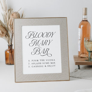 Modern Elegant Typography Bloody Mary Pub Sign Poster
