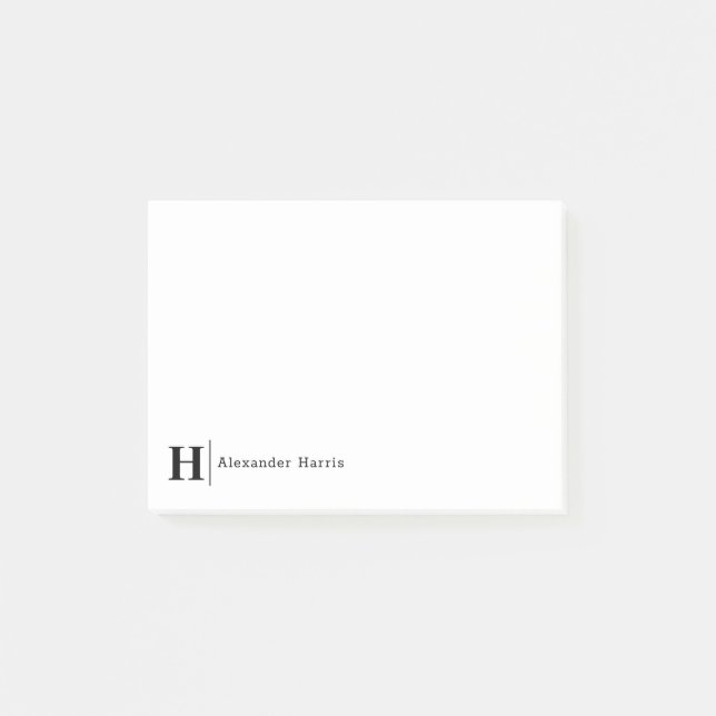 Modern Elegant Typography Business Office Monogram Post-it Block (Framsida)