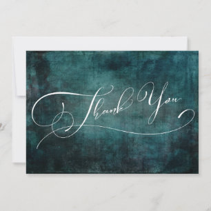 Modern Elegant Typography Distress Teal Grunge Tack Kort