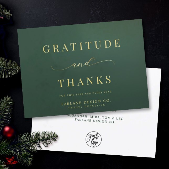 Modern Elegant Typography Gratitude Business Logot Julkort (Skapare uppladdad)