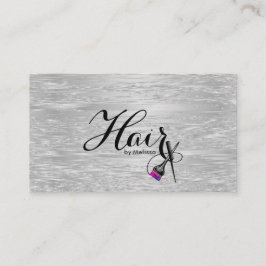 Modern Elegant Typography Hair by Namn Faux Foil Visitkort