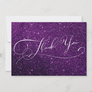 Modern Elegant Typography Rik Lila Faux Glitter Tack Kort