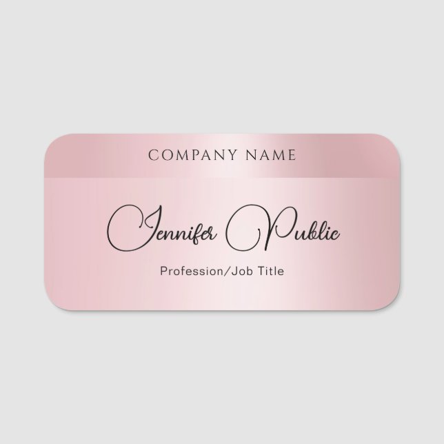 Modern Elegant Typography Template Ro Guld Namnbricka (Framsida)