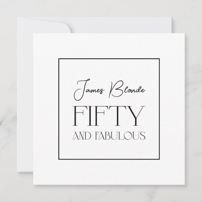 Modern Elegant Unisex femtionde Födelsedagsfesten Inbjudningar (Framsida)