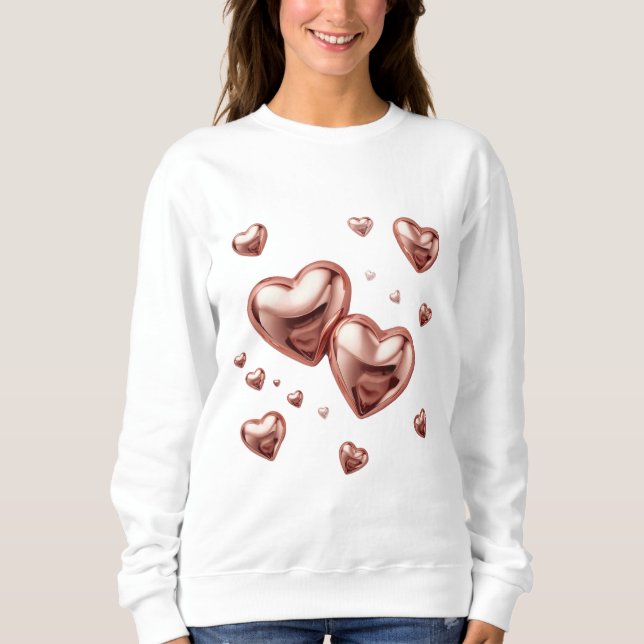 Modern Elegant Valentine-dagen Romantisk Kärleksde T Shirt (Framsida)