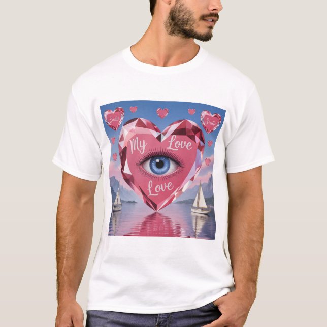 Modern Elegant Valentine’s Day Romantic Love Desig T Shirt (Framsida)