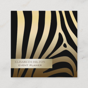 Modern elegant vanlig faux guld zebra struktur fyrkantigt visitkort