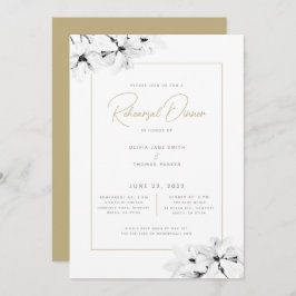 Modern Elegant Vår Magnolias Rehearsal Middag Inbjudningar