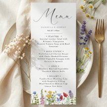 Modern Elegant Vår Sommar Vildblomma Bröllop