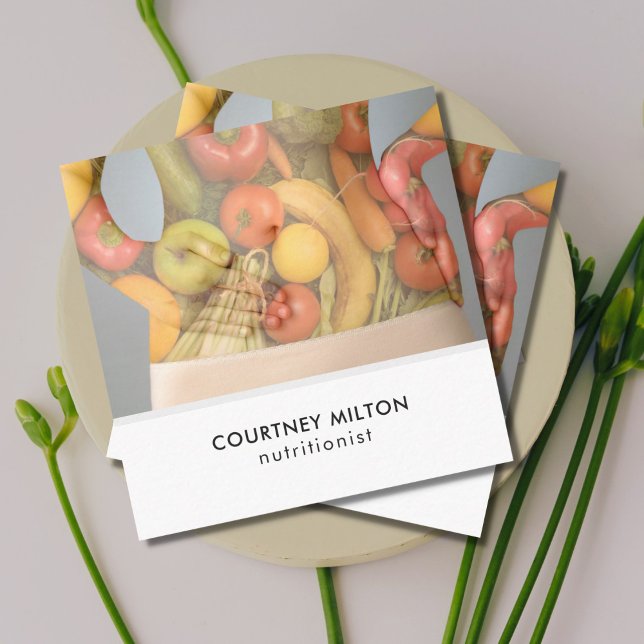 Modern elegant vård- fotonäringsfysiolog fyrkantigt visitkort (Skapare uppladdad)