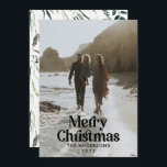 Modern elegant vattenfärg botanisk typografi Ho Julkort<br><div class="desc">Modern fullt utfallsfoto elegant Rustik vattenfärg torkad botanisk blommigt muterade färg helgdag julkort. Sage grönt,  jägare grönt,  svart,  vit och brun modern på trendfärgen.</div>