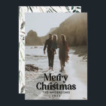 Modern elegant vattenfärg botanisk typografi Ho Julkort<br><div class="desc">Modern fullt utfallsfoto elegant Rustik vattenfärg torkad botanisk blommigt muterade färg helgdag julkort. Sage grönt,  jägare grönt,  svart,  vit och brun modern på trendfärgen.</div>