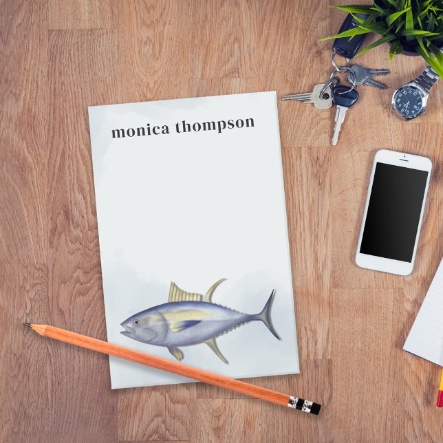 Modern Elegant Vattenfärg Enkel tonfisk Post-it Block (Skapare uppladdad)