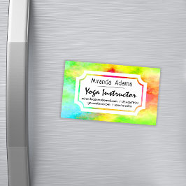 Modern Elegant Vattenfärg Yogainstruktör Magnetiska Visitkort
