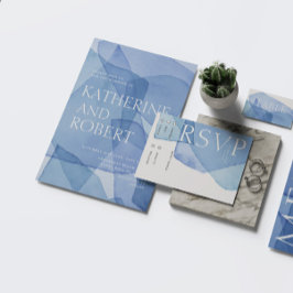 Modern Elegant vattenfärgsformer Bröllop Inbjudningar