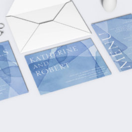 Modern Elegant vattenfärgsformer Bröllop Inbjudningar