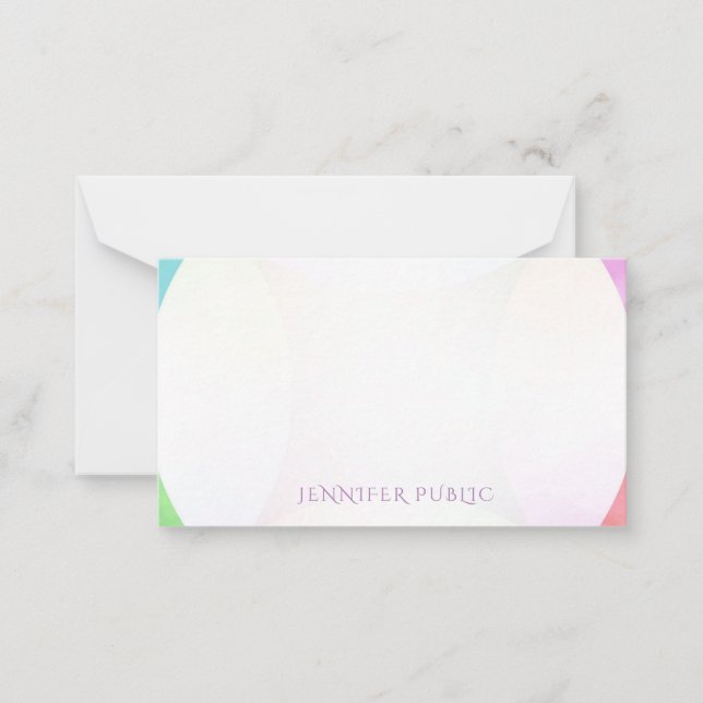 Modern Elegant - vattenfärgshandsskript Monogram Anteckningskort (Framsida)