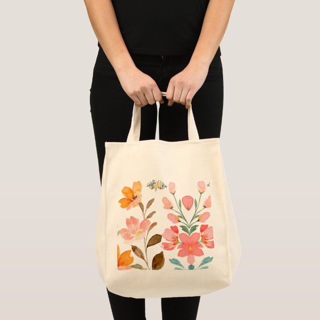 Modern Elegant vattenfärgsRosa Tygkasse (Framsida (produkt))
