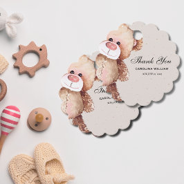 Modern elegant vi kan vänta tidigt på babyduschen gåvor etiketter