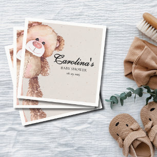 Modern elegant vi kan vänta tidigt på babyduschen pappersservett