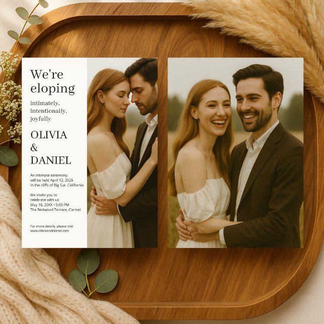 Modern Elegant Vigselflytt minimalist Foto  Inbjudningar (Skapare uppladdad)