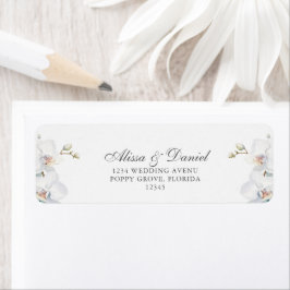 Modern Elegant Vild Orchid Bröllop Adress Returadress Etikett