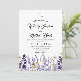 Modern & Elegant Vildblomma Rustik Bröllop Inbjudningar