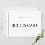 Modern & Elegant Vit brudtärna förslags Kort<br><div class="desc">Dessa eleganta, minimalistiska brudtärna förslags kort har modern skript typografi och ren text för en enkel och stilren vit design som du kommer att älska. Lägg till anpassad text för att ge eventuell ytterligare information som behövs för dina gäster. Skicka gärna ett meddelande till mig med eventuella designrelaterade frågor -...</div>