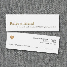 Modern Elegant Vit Falsk Guld Skönhetsrekommendati Litet Visitkort