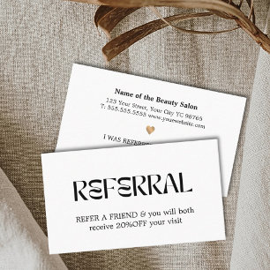 Modern Elegant Vit Falskt Guld Hjärtat Skönhet  Re Rabattkort