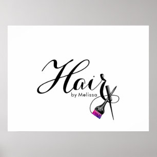 Modern Elegant - vit hårslips Poster