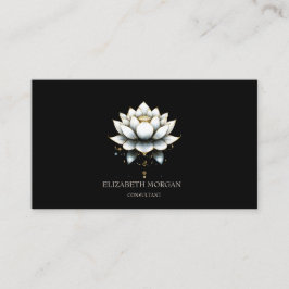 Modern Elegant Vit Lotus Visitkort
