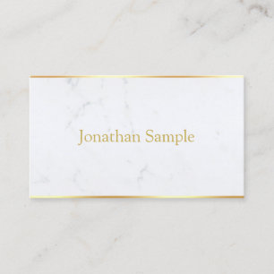 Modern Elegant - vit marble Guld-textmall Visitkort
