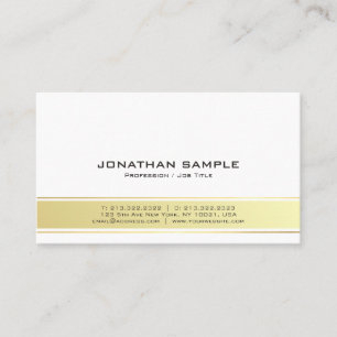 Modern Elegant Vit och Guld Professionell Matte Visitkort