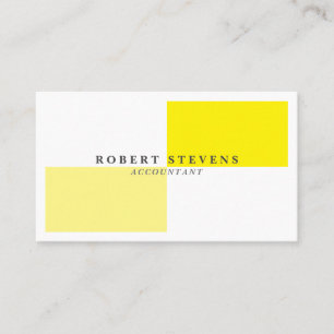Modern Elegant Vit och kompilerad Gult Geometric Visitkort