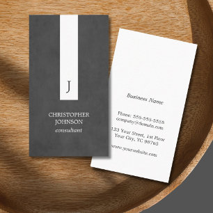 Modern Elegant Vit Rand Monogram Konsult Visitkort