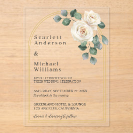 Modern Elegant Vit ros & Golden Arch Bröllop