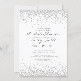 Modern Elegant Vit Silver Glitter Bröllopsdusch Inbjudningar