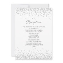 Modern Elegant Vit Silver Glitter Mottagning