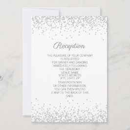 Modern Elegant Vit Silver Glitter Mottagning Inbjudningar